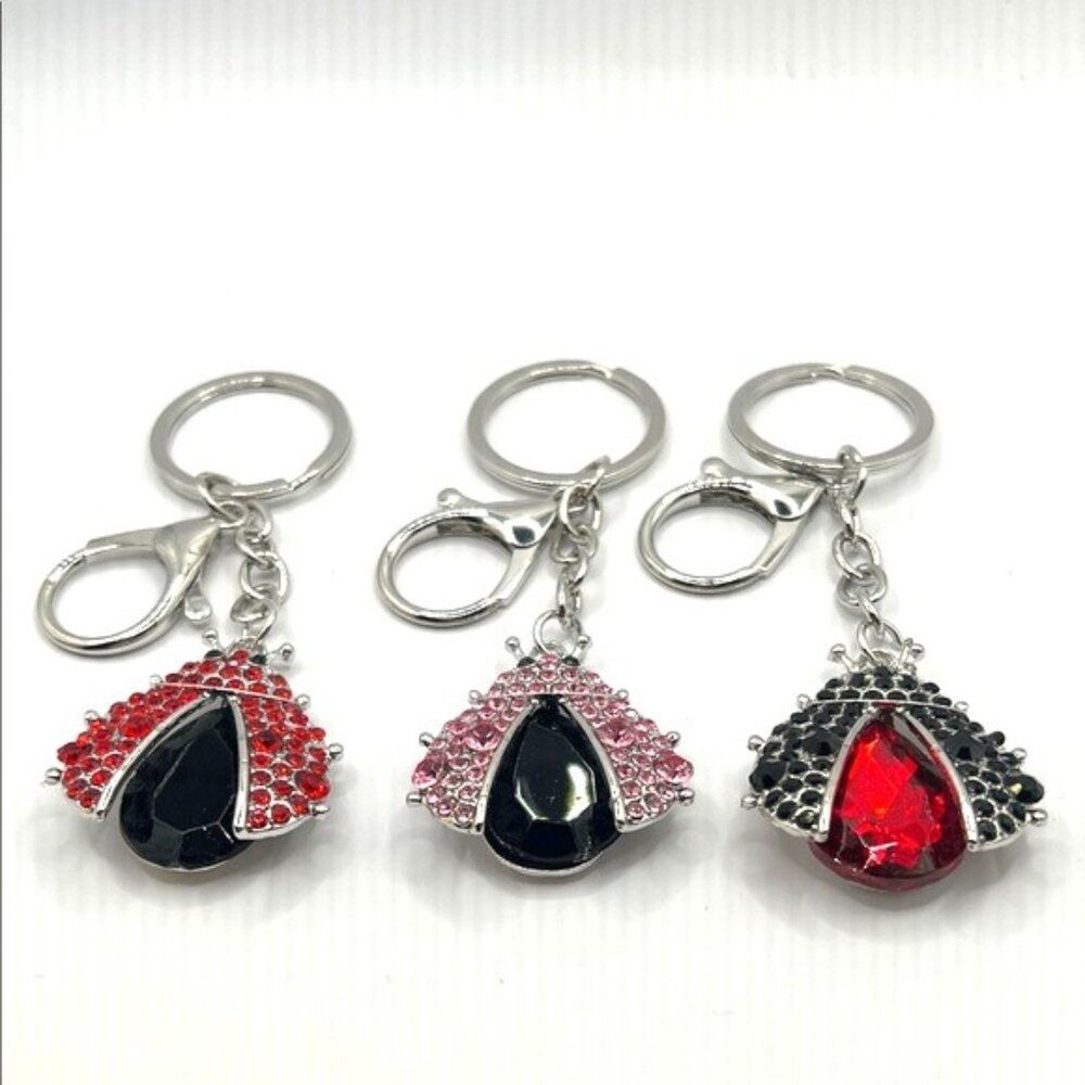 Lady Bug  Crystal Purse Charm Key Holder - Your Choice of Color